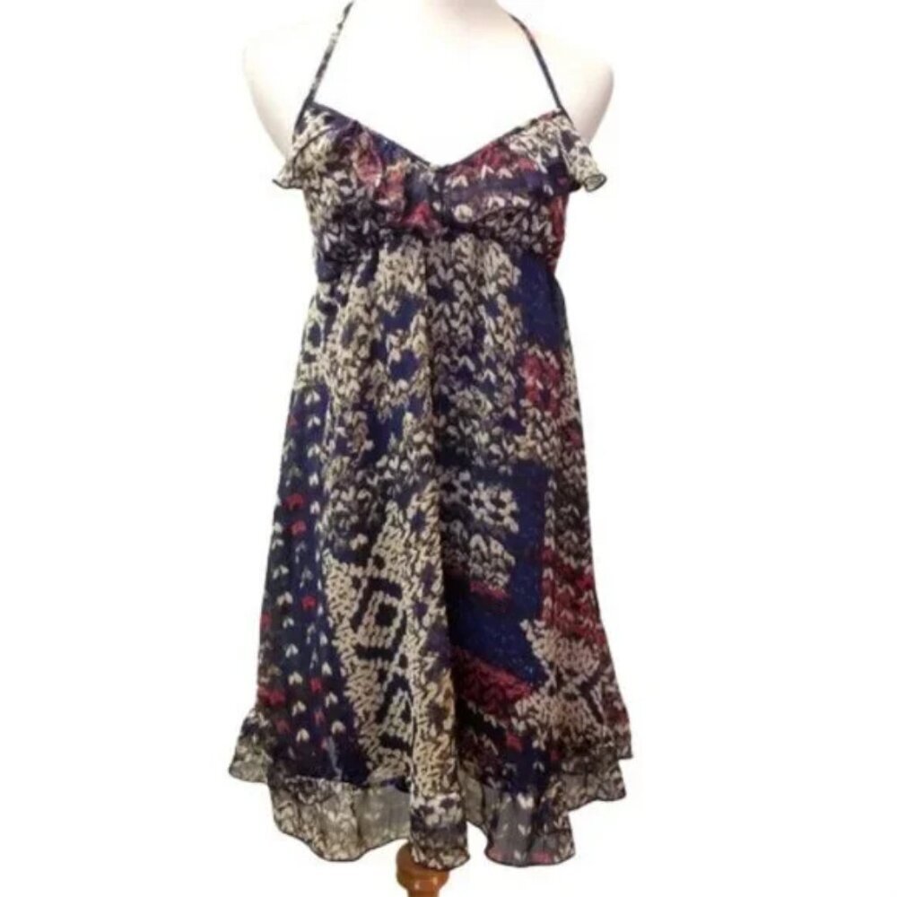 Mimi Chica floral and patterned halter dress size Small (K23)